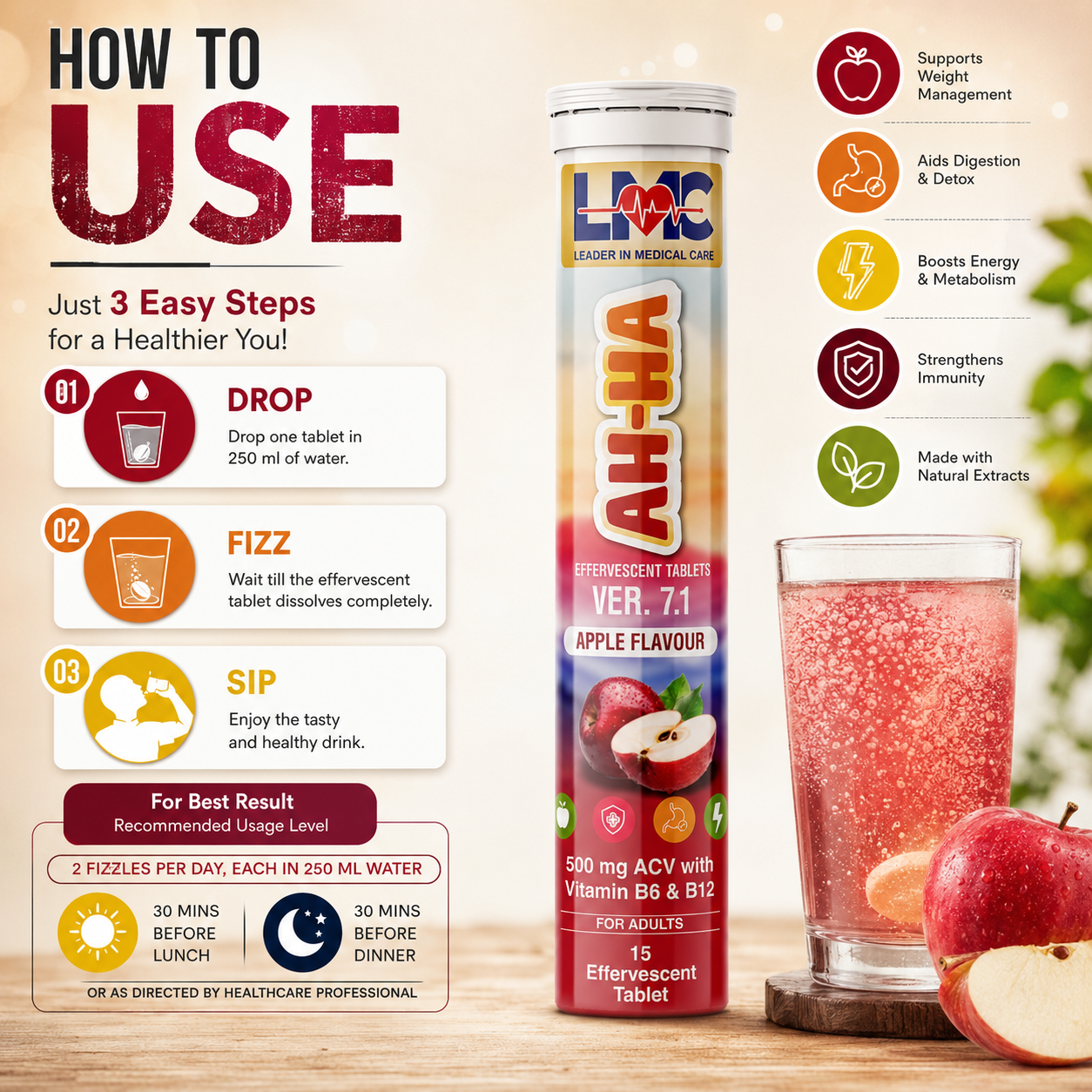 AH-HA ACV TABLET APPLE FLAVOUR VER. 7.1